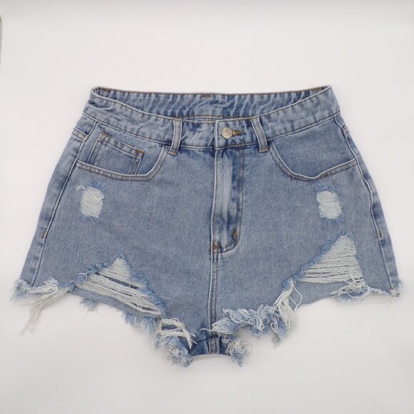 SHEIN Pants - Shein Distressed Cut Off Jean Shorts Women 6 Frayed Holes Concert Festival Short